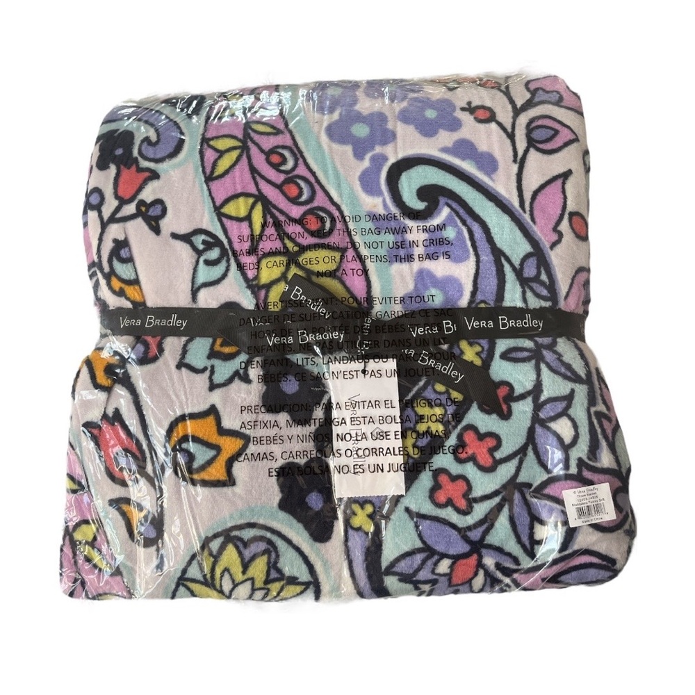 Vera Bradley Maddalena Paisley Soft Throw Blanket Multi Color Size 80x50
